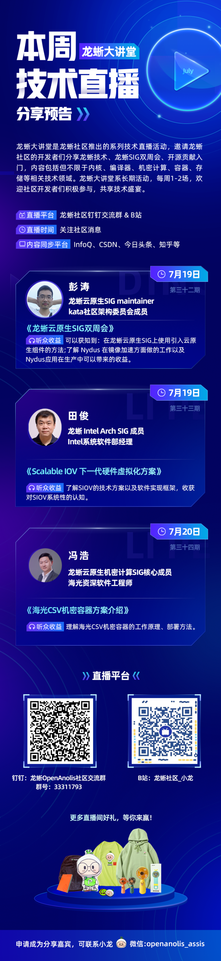 云原生、Intel Arch及云原生机密计算 3 大 SIG 在线分享！今天见 | 第 32-34 期