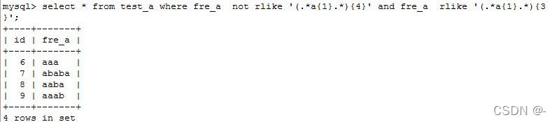 How many identical characters are there in the MySQL query string (the query string contains a specific number of identical characters)